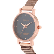 Sandy D Carter Metal Rose Gold Analogue Round Watches for Women_SDC24-77-RG-SL