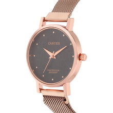 Sandy D Carter Metal Rose Gold Analogue Round Watches for Women_SDC24-76-RG-BK