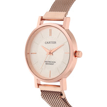 Sandy D Carter Metal Rose Gold Analogue Round Watches for Women_SDC24-73-RG-SL