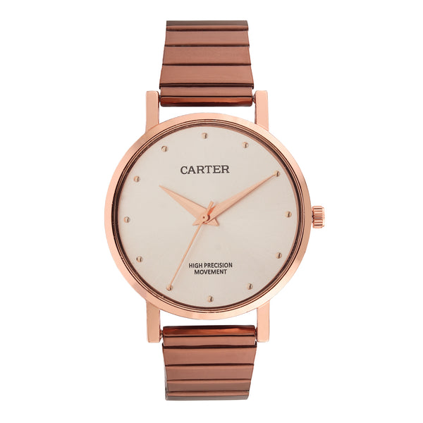 Sandy D Carter Metal Rose Gold Analogue Round Watches for Women_Sandy D Carter-86-RG-SL