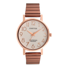 Sandy D Carter Metal Copper Analogue Round Watches for Women_SDC24-83-RG-WH