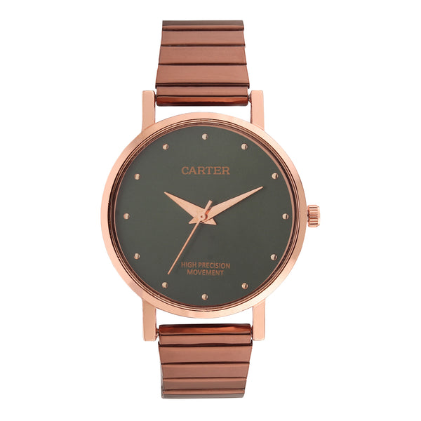 Sandy D Carter Metal Rose Gold Analogue Round Watches for Women_Sandy D Carter-86-RG-GR
