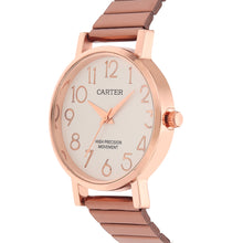 Sandy D Carter Metal Copper Analogue Round Watches for Women_SDC24-83-RG-WH