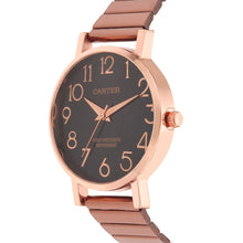 Sandy D Carter Metal Copper Analogue Round Watches for Women_SDC24-83-RG-BK