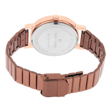 Sandy D Carter Metal Copper Analogue Round Watches for Women_SDC24-83-RG-BK