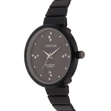 Sandy D Carter Metal Black Analogue Round Watches for Women_SDC24-62-BK