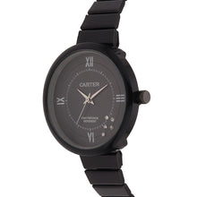 Sandy D Carter Metal Black Analogue Round Watches for Women_SDC24-64-BK