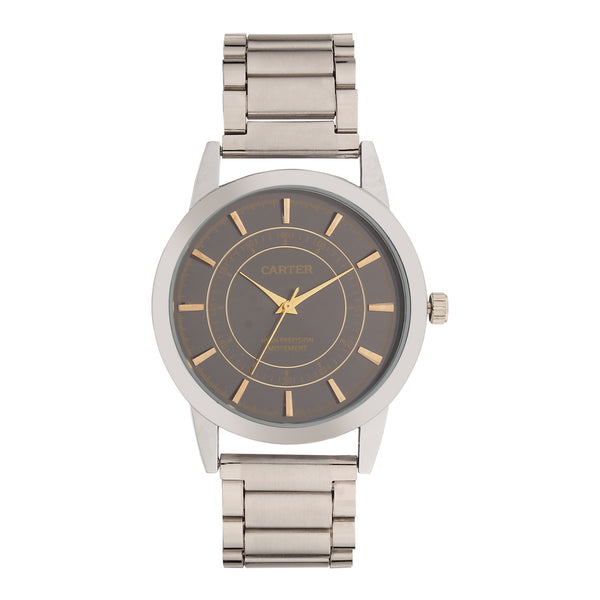 Sandy D Carter Metal Black Analogue Round Watches for Men_SDC24-105-BK