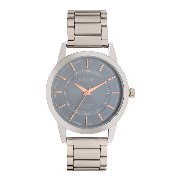 Sandy D Carter Metal Blue Analogue Round Watches for Men_SDC24-106-BL