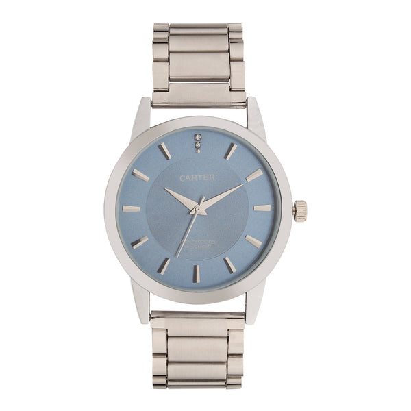 Sandy D Carter Metal Blue Analogue Round Watches for Men_SDC24-103-BL