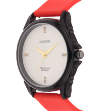 Sandy D Carter Silicon Red Analogue Round Watches for Men_SDC24-89-RD
