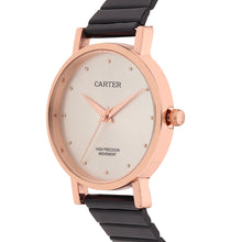 Sandy D Carter Metal Black Analogue Round Watches for Women_SDC24-79-RG-SL
