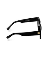 Celebrity Black Polycarbonate Frame With Black UV Protected Lens Browline Sunglasses for Unisex_037-BK