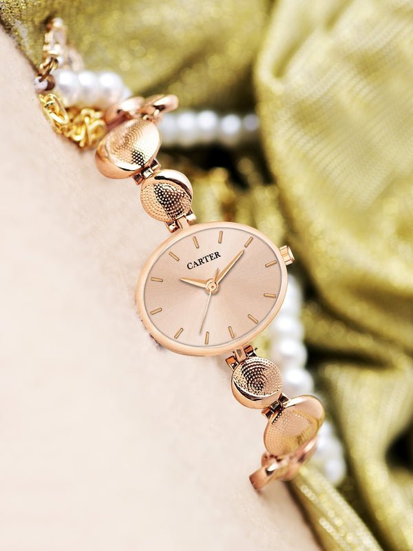 Sandy D Carter Metal Rose Gold Analogue Round Watches for Women_Sandy D Carter-206-RG