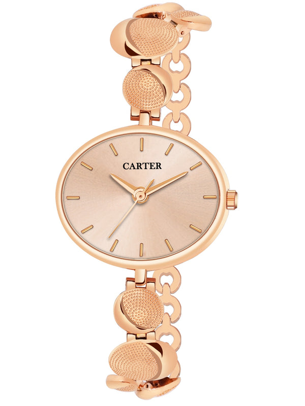 Sandy D Carter Metal Rose Gold Analogue Round Watches for Women_Sandy D Carter-206-RG