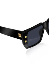 Celebrity Black Polycarbonate Frame With Black UV Protected Lens Browline Sunglasses for Unisex_037-BK