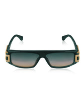 Celebrity Blue Polycarbonate Frame With Blue UV Protected Lens Browline Sunglasses for Unisex_LH092-BL