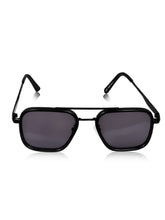 Celebrity Black Metal Frame With Black UV Protected Lens Browline Sunglasses for Unisex_2351-BK2