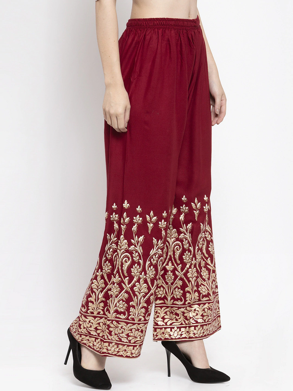 Fleurt Stylish Traditional Palazzo in Heritage Prints HOBK394