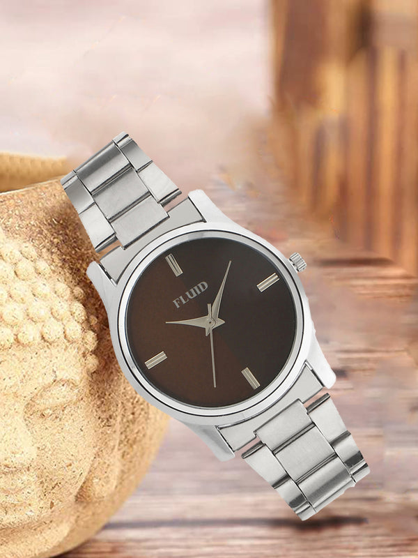 Fluid  Brown Round Stainless Steel Analog Watches for Women FL23-765L-BR01