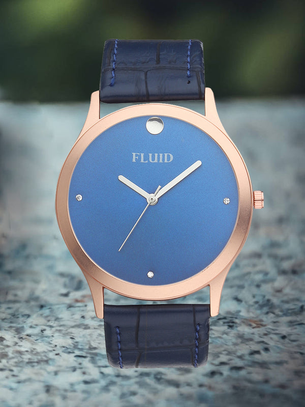 FLUID Blue Leather Strap Watches For Men FL23-786G-BL01