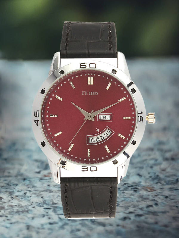 FLUID Red Leather Strap Watches For Men FL23-774G-RD01