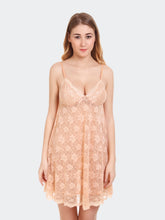 Fleurt Gold Power Net Baby Doll Dress for Women HOBF-long round-GD