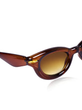 Celebrity Brown Oval Plastic Sunglasses For Women CLSN25-87017-02