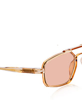 Celebrity Brown Retro-Square Plastic Sunglasses For Women CLSN25-82820-03