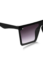 Celebrity Black Rectangular Plastic Sunglasses For Women CLSN25-6087-01