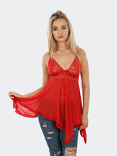Fleurt Red Power Net Honey Moon Dress Dress for Women HOBF-138-RD