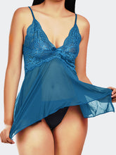 Fleurt Blue Power Net Honey Moon Dress Dress for Women HOBF-138-BL