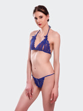Fleurt Royal Blue Lycra Net Bikni Set I Lingerie Set - One Size (Free Size) For Women Fleurt-Set-206-R.BL