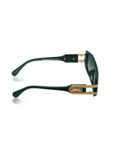 Celebrity Blue Polycarbonate Frame With Blue UV Protected Lens Browline Sunglasses for Unisex_LH092-BL
