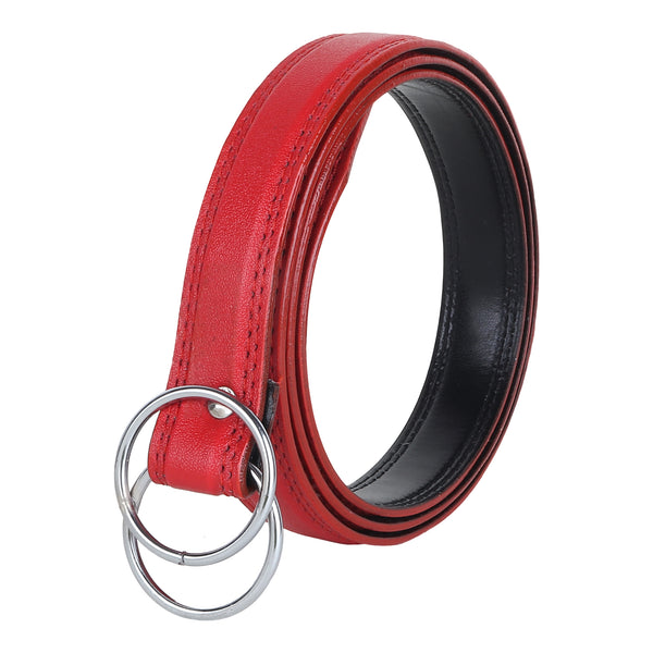 Sandy D Carter Women Red Synthetic Leather Waist Belt for Jeans & Formal Paint SDC-22-548-RD