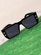 Celebrity Black Polycarbonate Frame With Black UV Protected Lens Browline Sunglasses for Unisex_037-BK