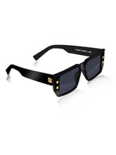 Celebrity Black Polycarbonate Frame With Black UV Protected Lens Browline Sunglasses for Unisex_037-BK