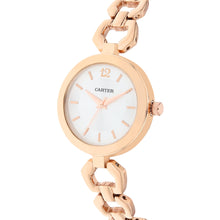 Sandy D Carter Metal White Analogue Round Watches for Women_SDC24-24-WH