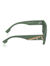 Celebrity Green Polycarbonate Frame With Grey UV Protected Lens Browline Sunglasses for Unisex_LH101-GR