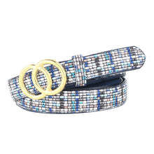 Sandy D Carter Women Blue Synthetic Leather Waist Belt for Jeans & Formal Paint SDC-22-541-PTBL