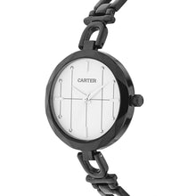 Sandy D Carter Metal White Analogue Round Watches for Women_SDC24-18-WH