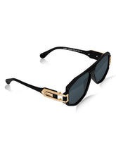 Celebrity Black Polycarbonate Frame With Black UV Protected Lens Browline Sunglasses for Unisex_LH091-BK