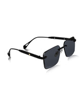 Celebrity Black Plastic and Metal Frame With Black UV Protected Lens Browline Sunglasses for Unisex_2661-BK