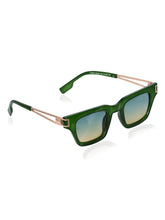 Celebrity Green Plastic and Metal Frame With Green UV Protected Lens Browline Sunglasses for Unisex_LH060-GR